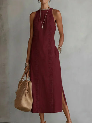 Valeria | Robe midi élégante à col mao