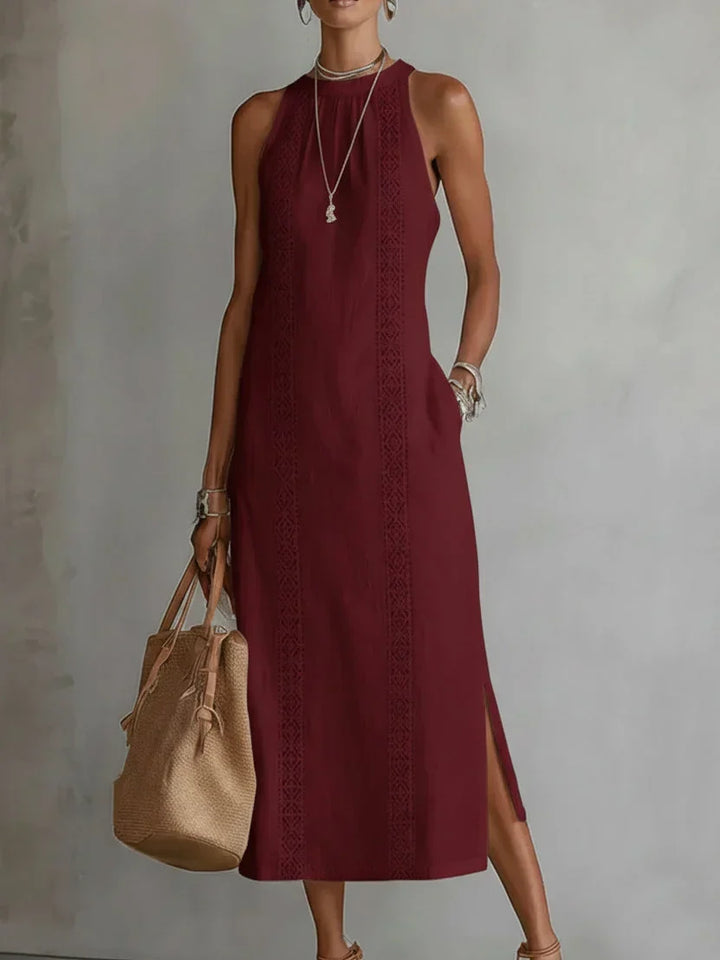 Valeria | Robe midi élégante à col mao
