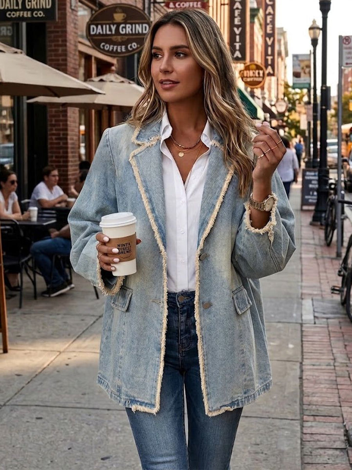 Hélène | Blazer oversize vintage à bords bruts
