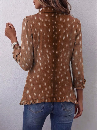 Françoise | Veste plissée bohème imprimé animal