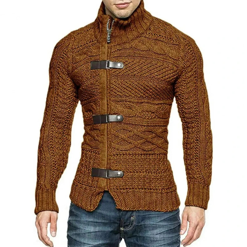 Baudouin | Pull col montant en maille torsadée à boucles