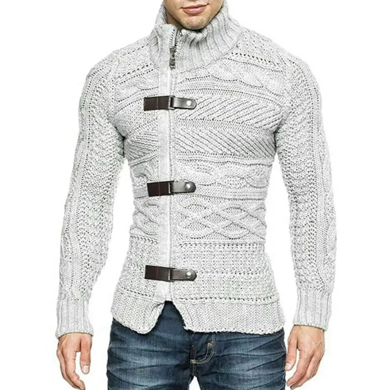 Baudouin | Pull col montant en maille torsadée à boucles