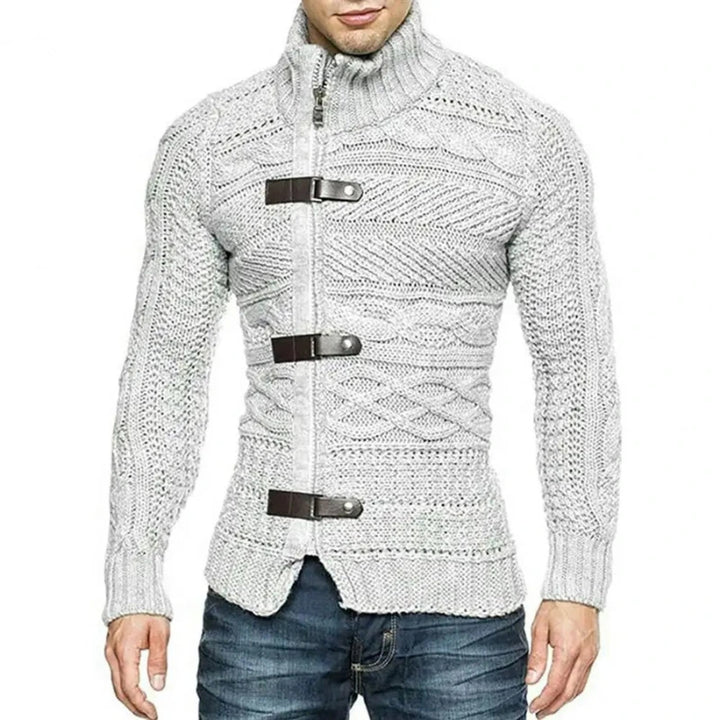 Baudouin | Pull col montant en maille torsadée à boucles