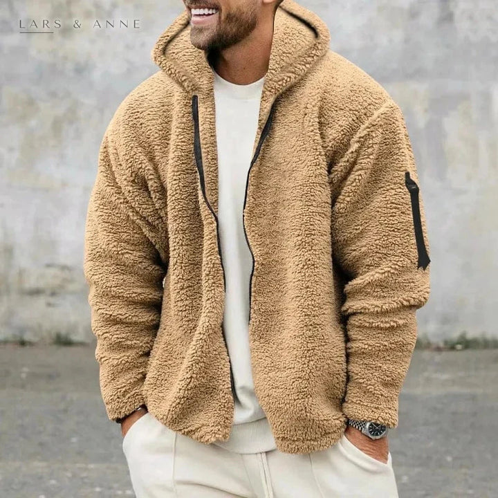 Romaric – veste sherpa zippée à capuche pour homme