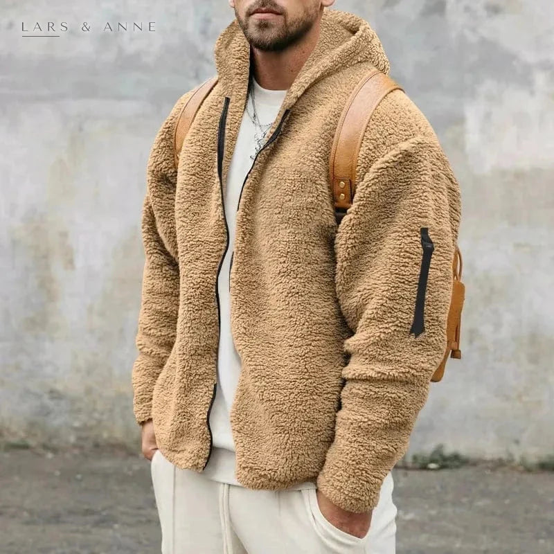 Romaric – veste sherpa zippée à capuche pour homme