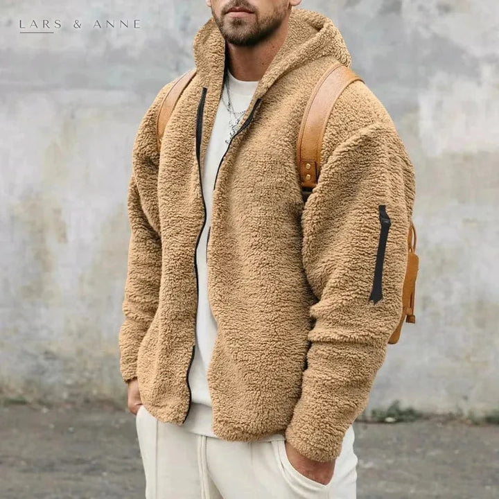 Romaric – veste sherpa zippée à capuche pour homme