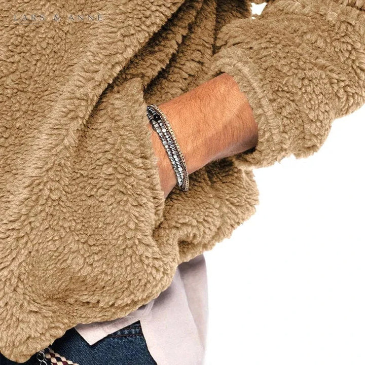 Romaric – veste sherpa zippée à capuche pour homme