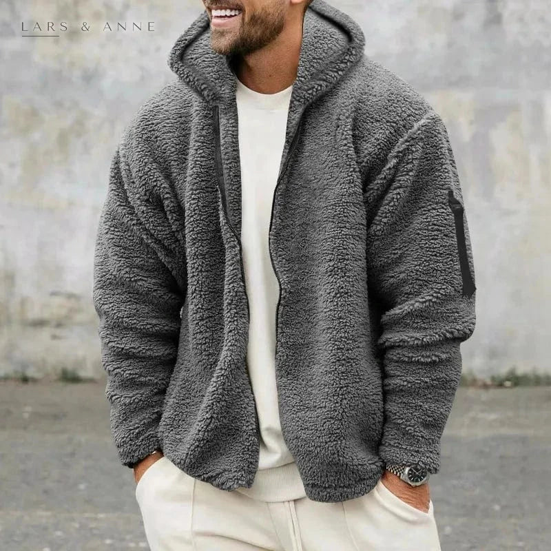 Romaric – veste sherpa zippée à capuche pour homme