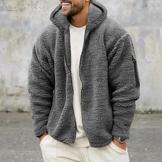 Romaric – veste sherpa zippée à capuche pour homme