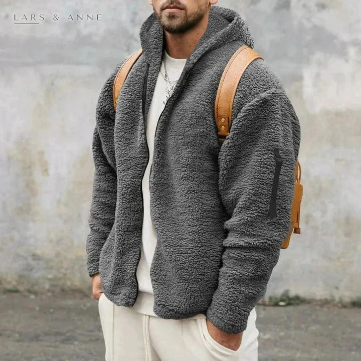 Romaric – veste sherpa zippée à capuche pour homme
