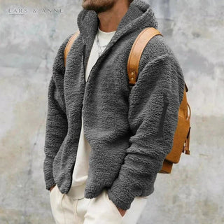 Romaric – veste sherpa zippée à capuche pour homme