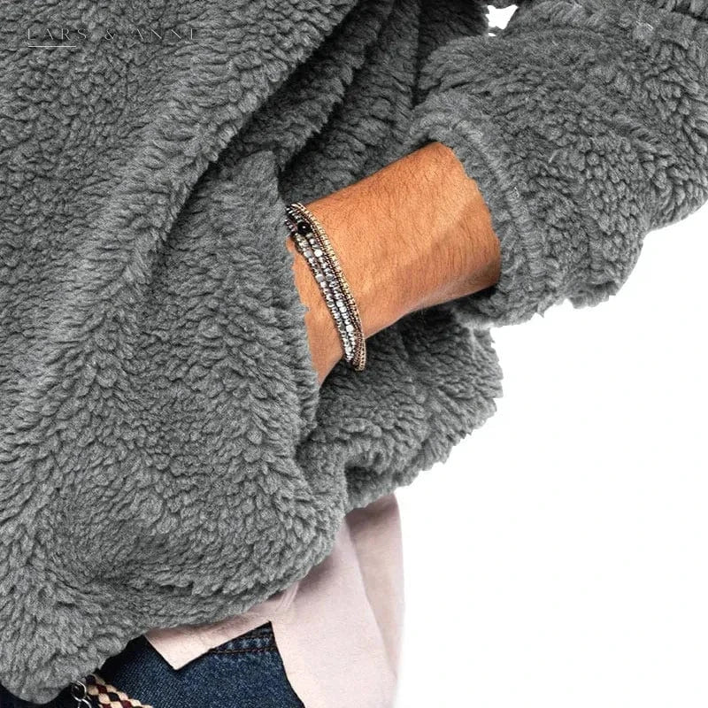 Romaric – veste sherpa zippée à capuche pour homme