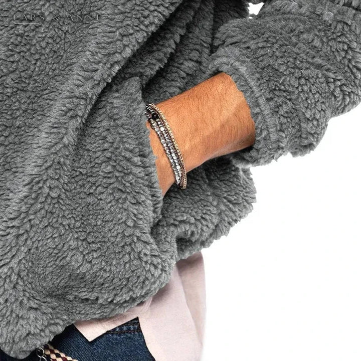 Romaric – veste sherpa zippée à capuche pour homme