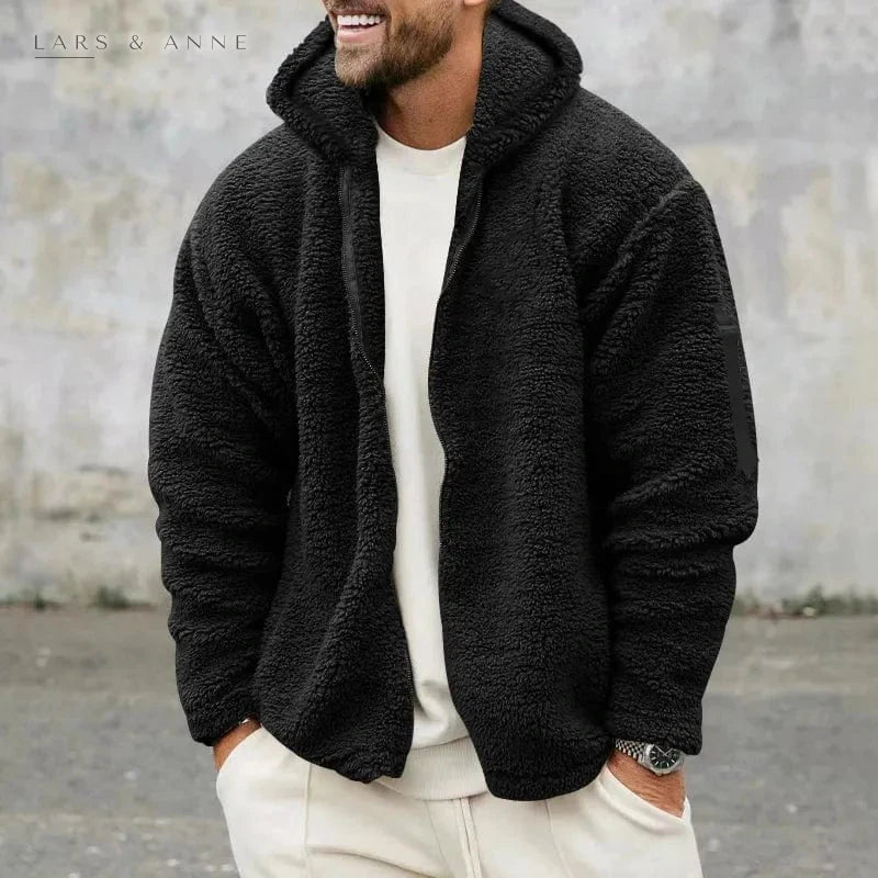 Romaric – veste sherpa zippée à capuche pour homme