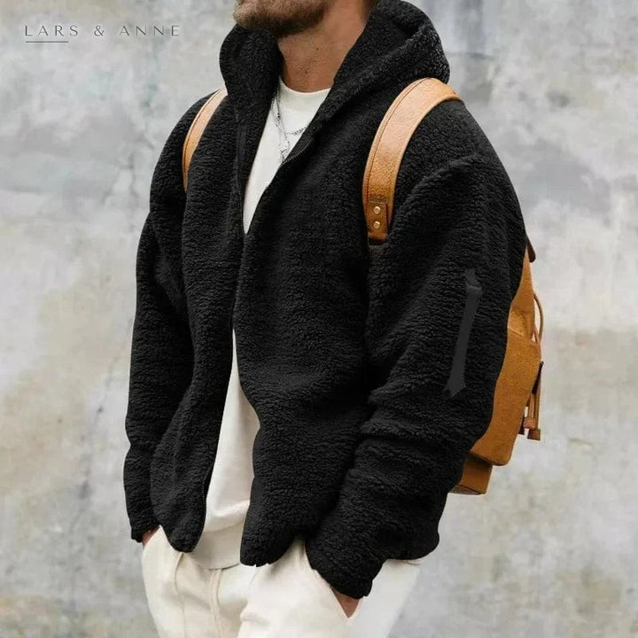 Romaric – veste sherpa zippée à capuche pour homme