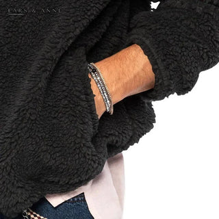 Romaric – veste sherpa zippée à capuche pour homme