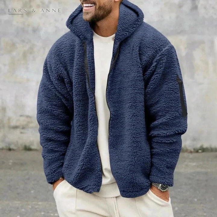 Romaric – veste sherpa zippée à capuche pour homme