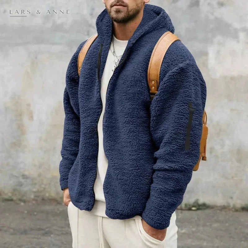 Romaric – veste sherpa zippée à capuche pour homme