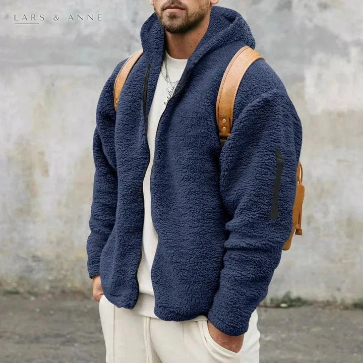Romaric – veste sherpa zippée à capuche pour homme
