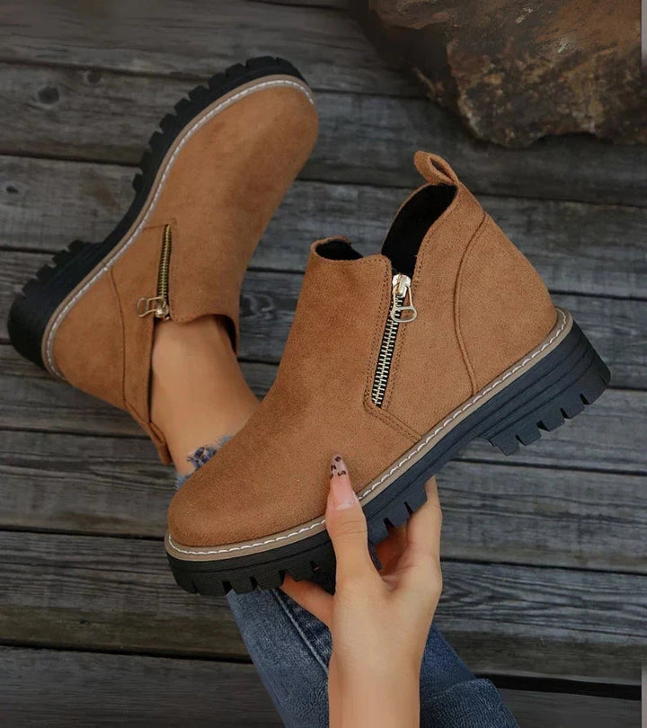 Lucinde | Bottines confort zippées à semelle crantée légère
