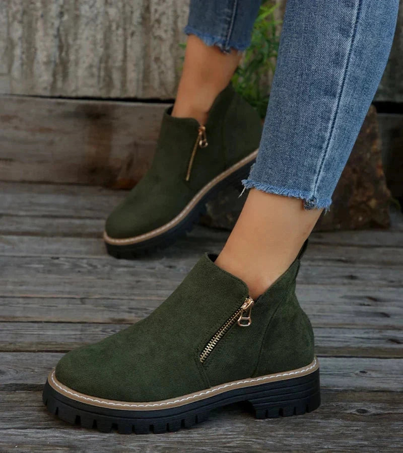 Lucinde | Bottines confort zippées à semelle crantée légère