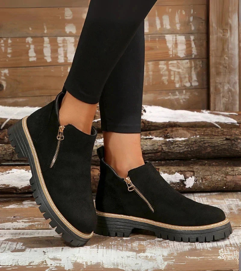 Lucinde | Bottines confort zippées à semelle crantée légère