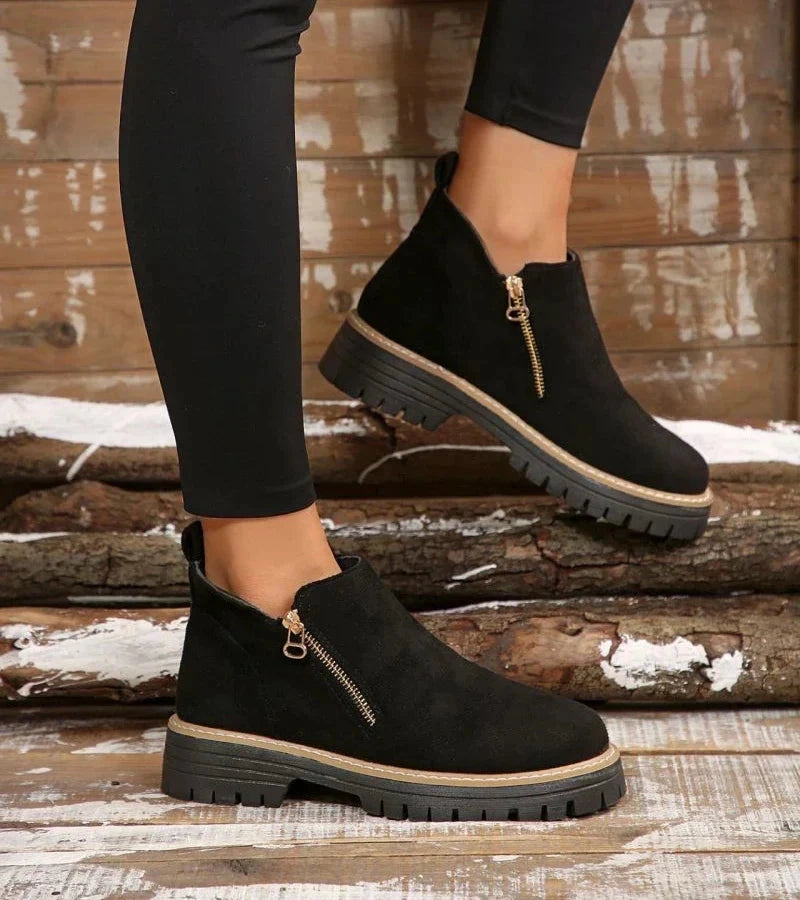 Lucinde | Bottines confort zippées à semelle crantée légère