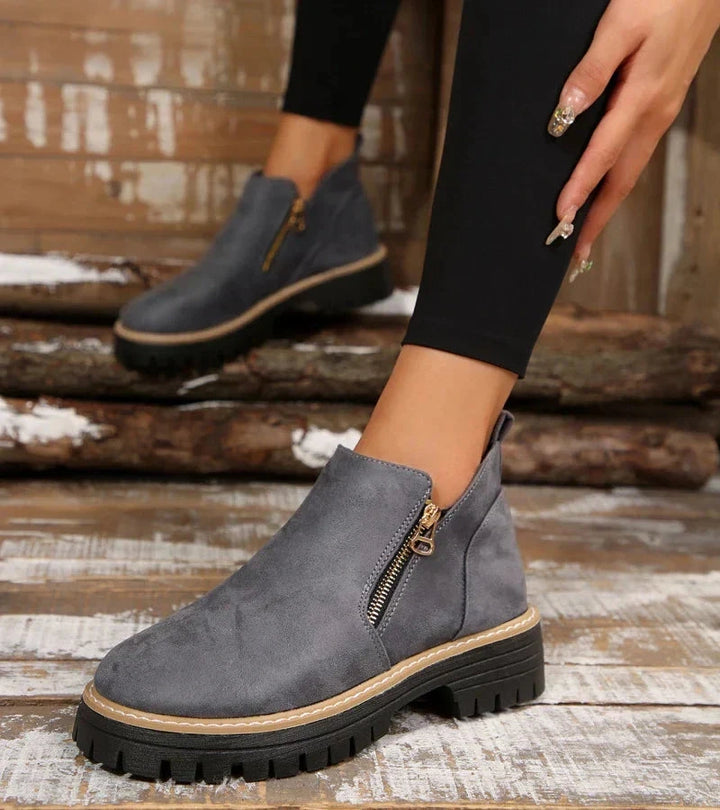 Lucinde | Bottines confort zippées à semelle crantée légère