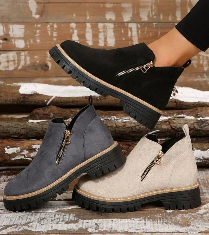 Lucinde | Bottines confort zippées à semelle crantée légère