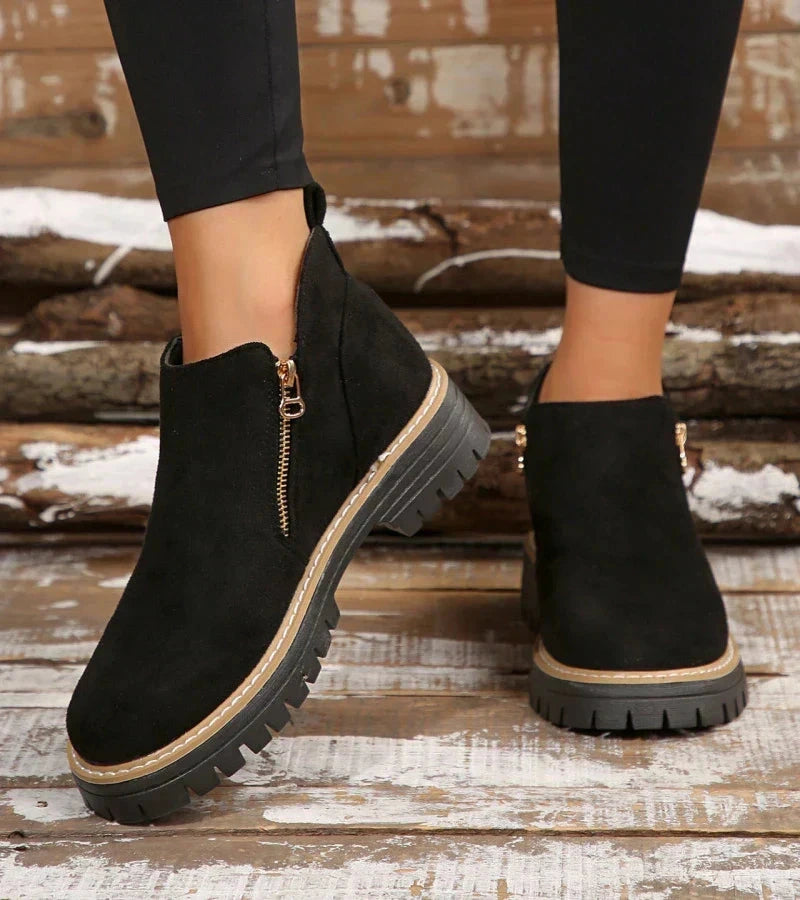 Lucinde | Bottines confort zippées à semelle crantée légère