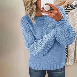 Isaline | Pull en maille gaufrée à manches ballon