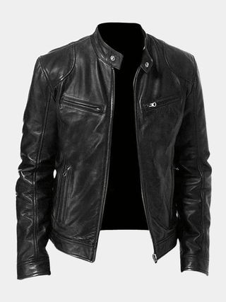 Alexandre | Veste en cuir à col montant homme