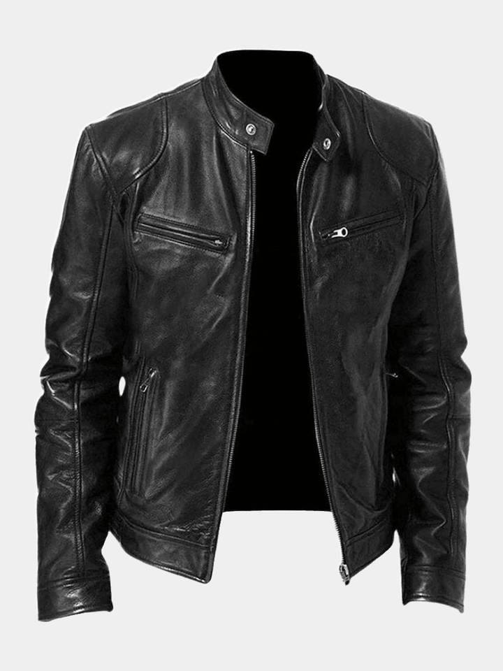 Alexandre | Veste en cuir à col montant homme