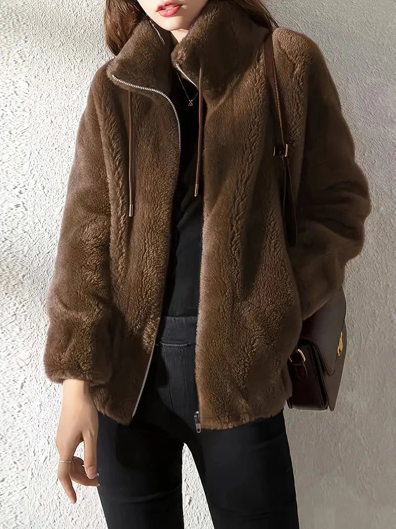 Lise | Veste zippée douce effet peluche