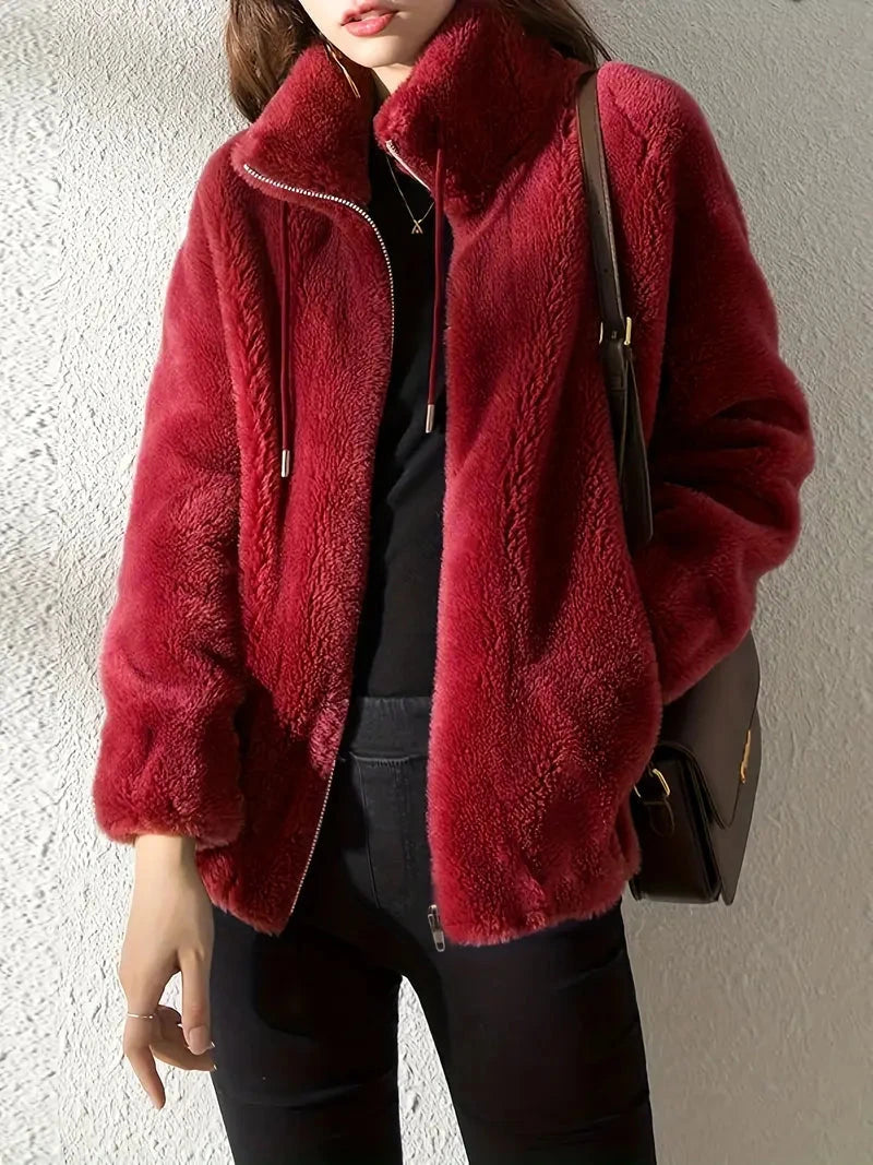 Lise | Veste zippée douce effet peluche