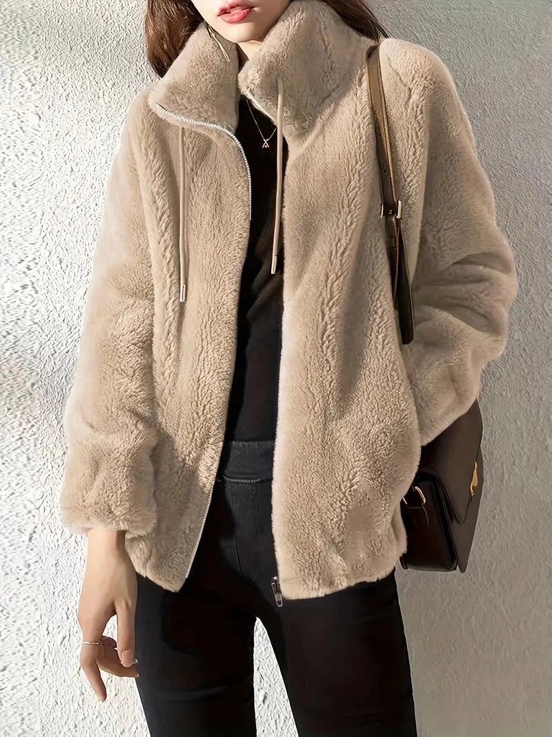 Lise | Veste zippée douce effet peluche