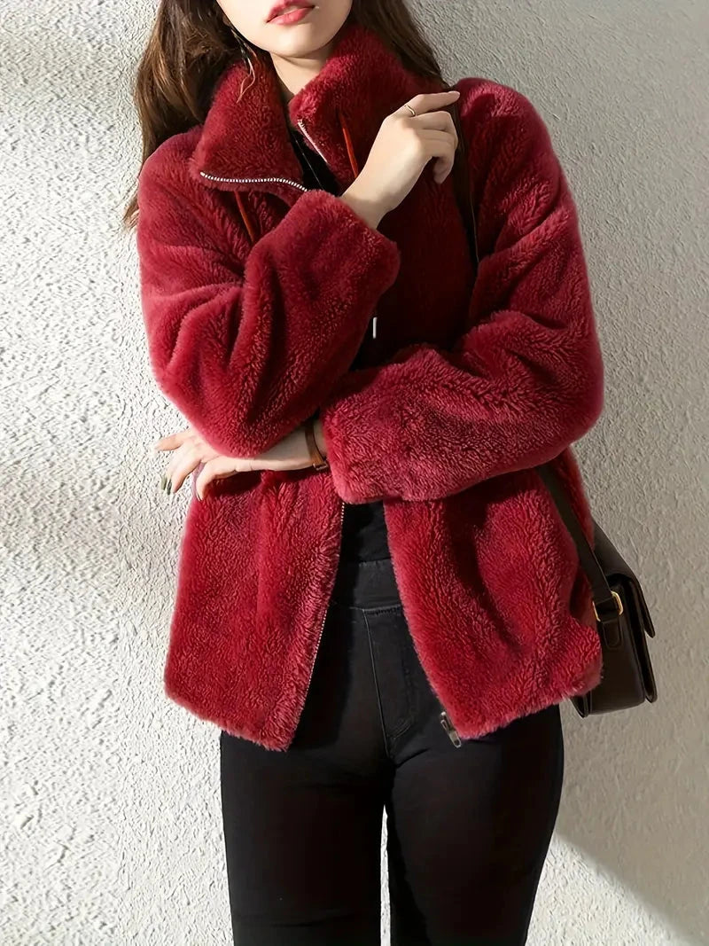 Lise | Veste zippée douce effet peluche