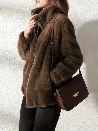 Lise | Veste zippée douce effet peluche