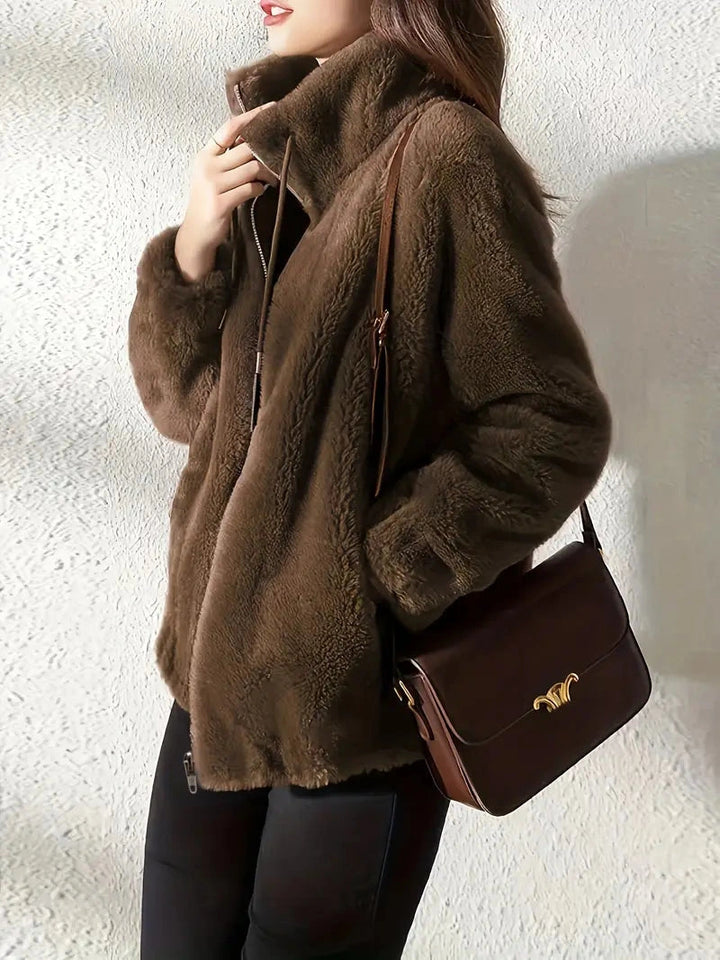 Lise | Veste zippée douce effet peluche