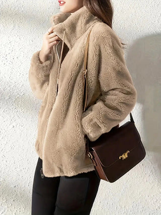 Lise | Veste zippée douce effet peluche
