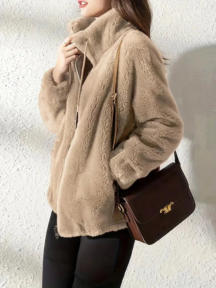 Lise | Veste zippée douce effet peluche