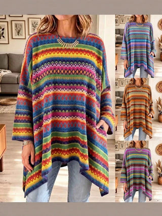 Marthe | Tunique en maille jacquard multicolore