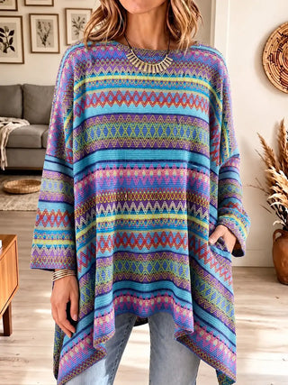 Marthe | Tunique en maille jacquard multicolore
