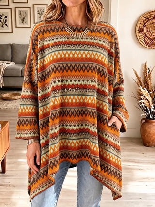 Marthe | Tunique en maille jacquard multicolore