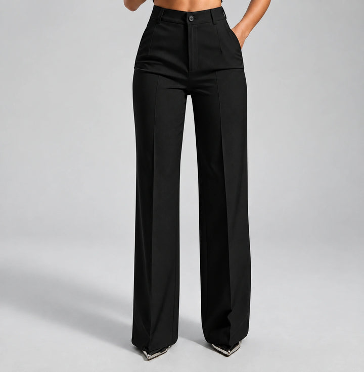Blandine | Pantalon taille haute à pli marqué