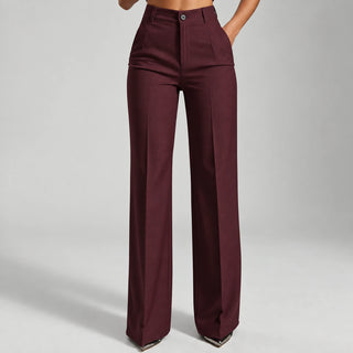 Blandine | Pantalon taille haute à pli marqué