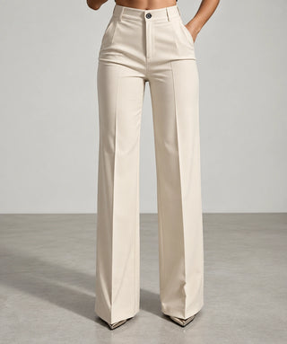 Blandine | Pantalon taille haute à pli marqué