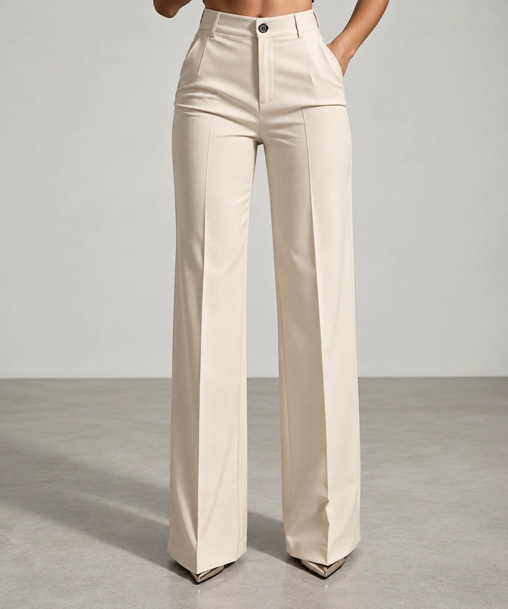 Blandine | Pantalon taille haute à pli marqué
