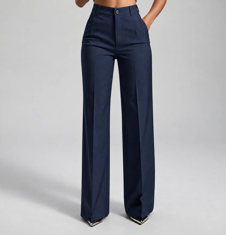 Blandine | Pantalon taille haute à pli marqué