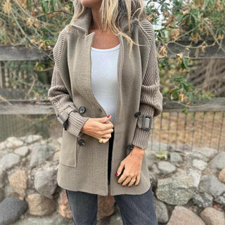 Eléonore | Manteau en maille à double boutonnage